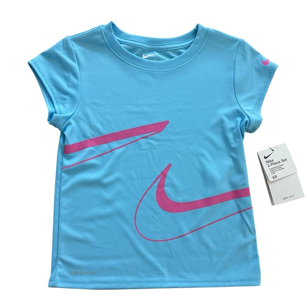 Nike Girls Dri-FIT 2 Piece Outfit – Size 6X– New With Tags Blue Pink - Picture 2 of 4